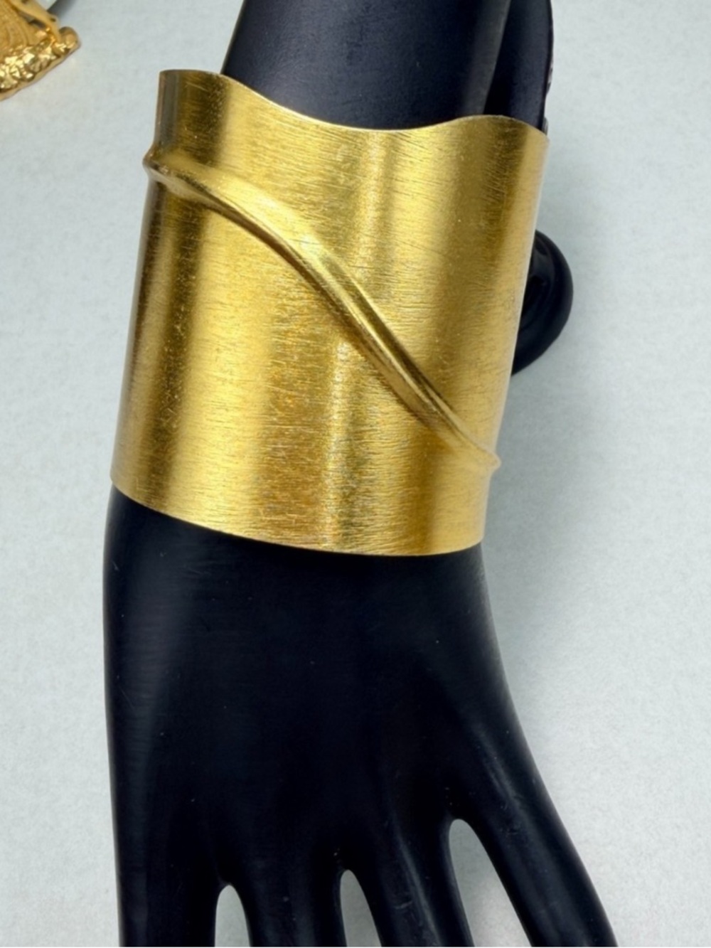 Zara Brushed Gold Sculptural Cuff Bracelet